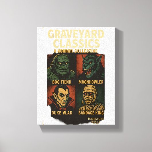 Graveyard Classics Oude Horror Monster Poster Canvas Afdruk (Voorkant)