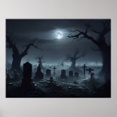 Graveyard Dusk – Haunted Cemetery Poster (Voorkant)