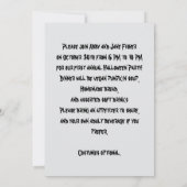 Graveyard en Volle Maan Halloween Party Kaart (Achterkant)