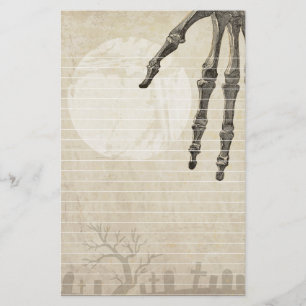 Graveyard Full Moon and Skeleton Hand Briefpapier