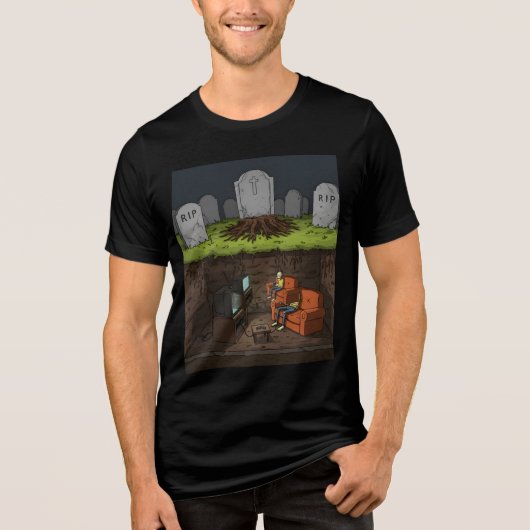 Graveyard Funny Tri-Blend Shirt (Voorkant)