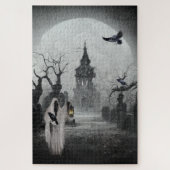 Graveyard, Gate Keeper en Full Moon Halloween Legpuzzel (Verticaal)