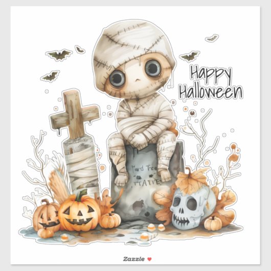 Graveyard Giggles - Het Halloween-moment van een m Sticker (Vel)