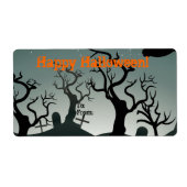 Graveyard Halloween Gift Label Label (Voorkant)