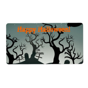 Graveyard Halloween Gift Label Label