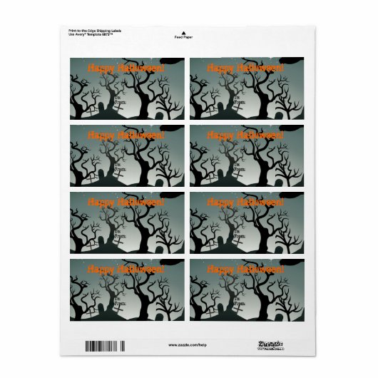 Graveyard Halloween Gift Label Label (Full Sheet)