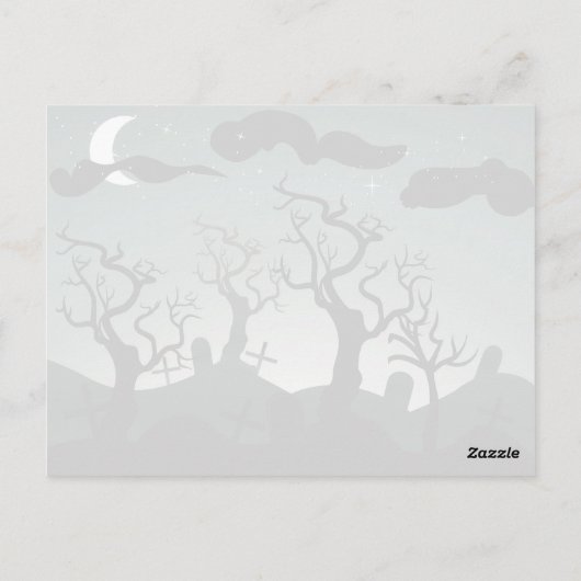 Graveyard Halloween Greeting Briefkaart (Achterkant)