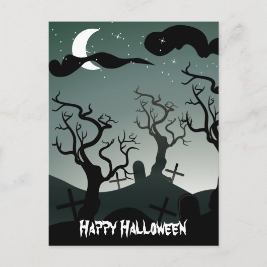 Graveyard Halloween Greeting Briefkaart (Voorkant)
