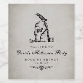  Graveyard Halloween Label Wijn Etiket (Enkel label)