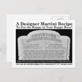 Graveyard Halloween Martini Recept Briefkaart (Voorkant / Achterkant)