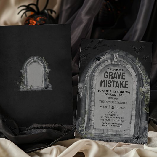 Graveyard Halloween Party Kaart