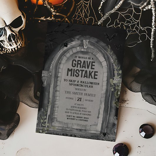 Graveyard Halloween Party Kaart