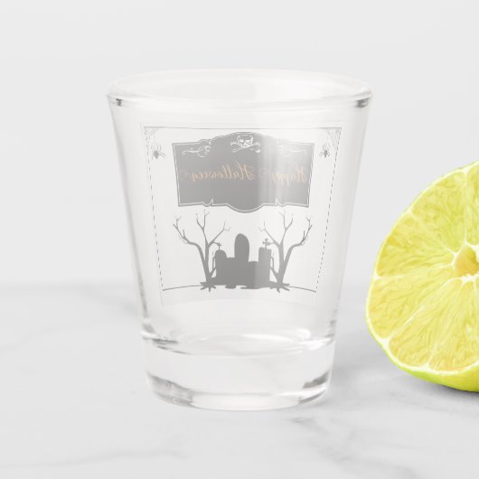 Graveyard Halloween Shot Glas (Achterkant)