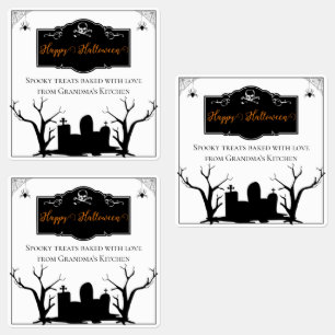 Graveyard Halloween Wit Labels