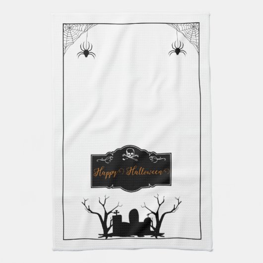 Graveyard Halloween | Wit Theedoek (Verticaal)