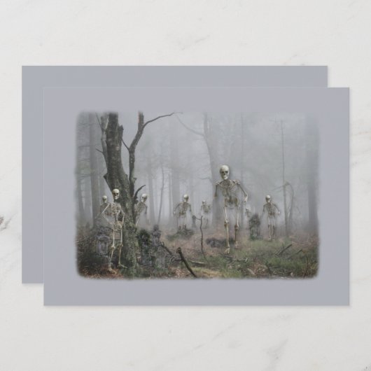 Graveyard Haunting Invitation Kaart (Voorkant / Achterkant)