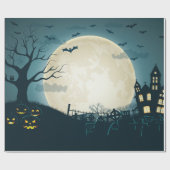 Graveyard met pompoenen, vleermuizen, dode boom, m cadeaupapier (Vlak)