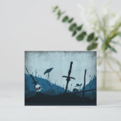 Graveyard met Skulls en Ravens Briefkaart (Staand voorkant)