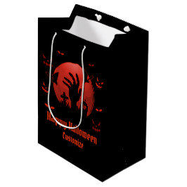 Graveyard Moon Halloween Black Medium Cadeauzakje