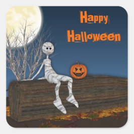Graveyard Mummy, Halloween Vierkante Sticker