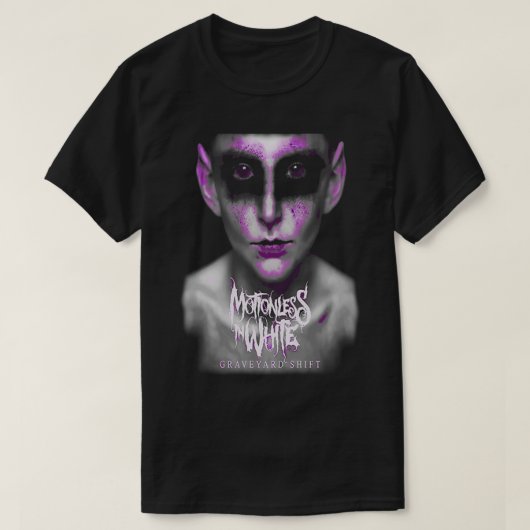 GravEyard Paars_gt_gt_gt_ Motionless in wit T-shirt (Design voorkant)