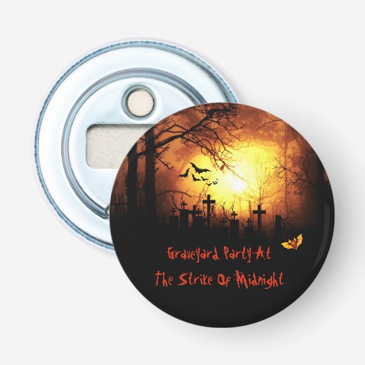 Graveyard Party - Button Bottle Opener (Voorkant)
