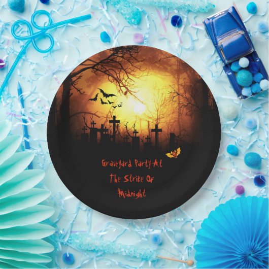 Graveyard Party Halloween Papieren Bordje (Feest)
