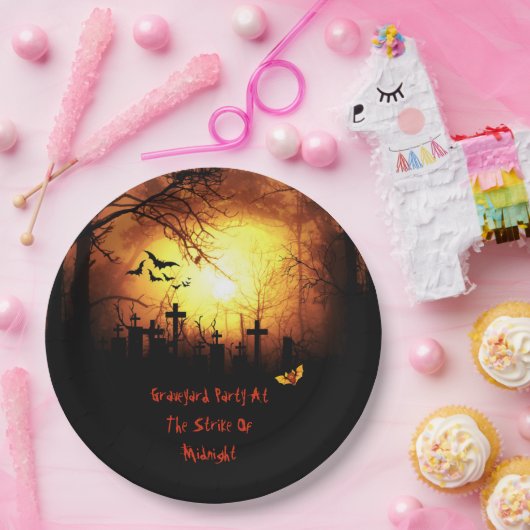 Graveyard Party Halloween Papieren Bordje (Feest)