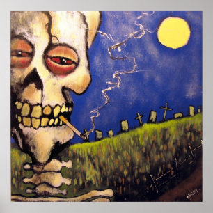 Graveyard Poet Poster van Angry Johnny