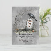 Graveyard Raven Custom Elegant Kaart (Staand voorkant)