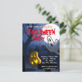 Graveyard Scare Halloween / Verjaardag Uitnodigen Kaart (Staand voorkant)