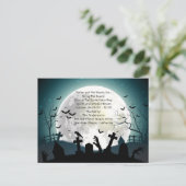 Graveyard Scene Halloween Party Invitation Briefkaart (Staand voorkant)