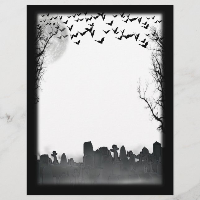 Graveyard Scene Silhouet Halloween Flyer (Voorkant)