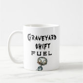 Graveyard Shift Fuel White Halloween Coffee Mok (Links)