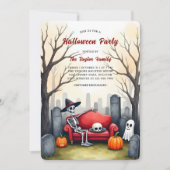 Graveyard Skeleton Ghost Kostuum Halloween Party Kaart (Voorkant)