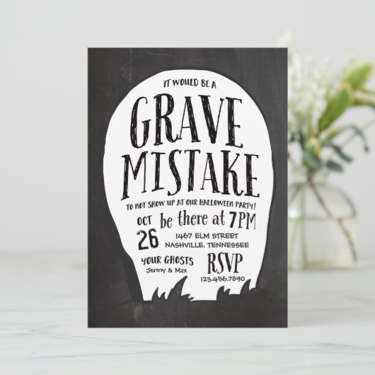 Graveyard Stories Halloween Party Kaart (Staand voorkant)