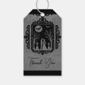Graveyard Vows Black & Grey Gothic Wedding Cadeaulabel (Voorkant)