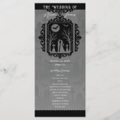 Graveyard Vows Black & Grey Gothic Wedding Program Menu (Voorkant)
