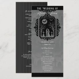 Graveyard Vows Black & Grey Gothic Wedding Program Menu