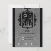 Graveyard Vows Black & Grey Gothic Wedding RSVP Kaart (Voorkant)