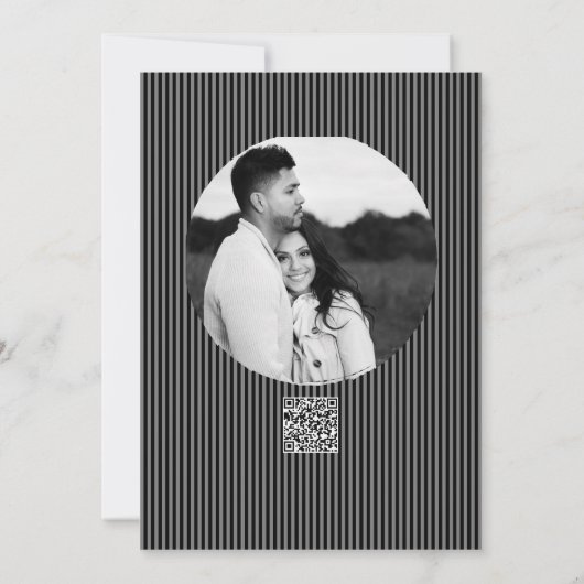 Graveyard Vows Black & Grey Gothic Wedding RSVP Kaart (Achterkant)