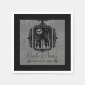 Graveyard Vows Black & Grey Gothic Wedding Servet (Voorkant)