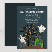 Graveyard Zombie en Geesten Schattige Halloween Pa Kaart (Voorkant / Achterkant)