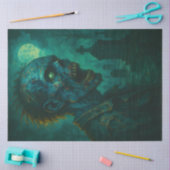 Graveyard Zombie onder volle maan | Gothic Undead Tissuepapier (Craft)
