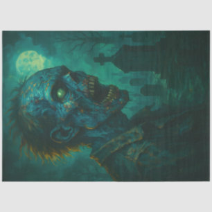 Graveyard Zombie onder volle maan   Gothic Undead Tissuepapier