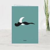 Graveyard zwart, aqua, geel Halloween Kaart (Achterkant)