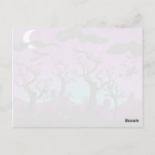 Graveyard zwart, paarse, turquoise Halloween Briefkaart (Achterkant)