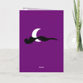 Graveyard zwart, paarse, turquoise Halloween Kaart (Achterkant)