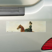 Gravin te Paard (elegant bruin paard) Bumpersticker (Op auto)