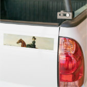 Gravin te Paard (elegant bruin paard) Bumpersticker (Op Truck)